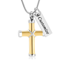 Cross Urn Necklace for Ashes Stainless Steel Cross Urn Necklace for Ashes Keepsake Cremation Jewelry for Pet / Human