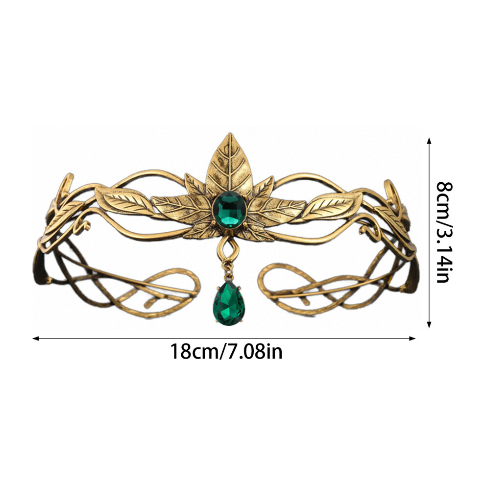 Dachuang Beauty (Green) Baroque Metal Hair Hoop For Thick Hair Styling