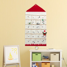 Reusable 24-Pocket Christmas Advent Calendar (4720in), Fabric Countdown Calendar with Bags, Foldable for Door/Home Storage