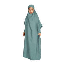 Ramadan-kjole til piger med hætte og flagermusærmepaneldesign