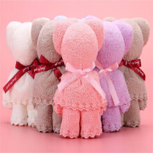 Bear Face Coral Fleece Hand Towel 30 x 30 cm