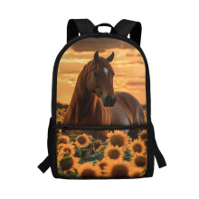 Sunflower Horse 17" School Backpack for Boys & Girls – Multifunctional Preschool, Kindergarten & Travel Bag with Adjustable Padded Straps