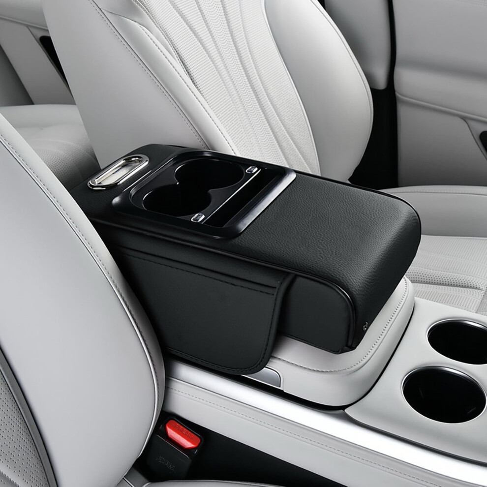 5-In-1 Car Armrest Organizer With Usb Ports, Leather Console Pad, Cup Holder, Tissue Slot & Storage Bag Â Compatible With [Model] 9422877989935