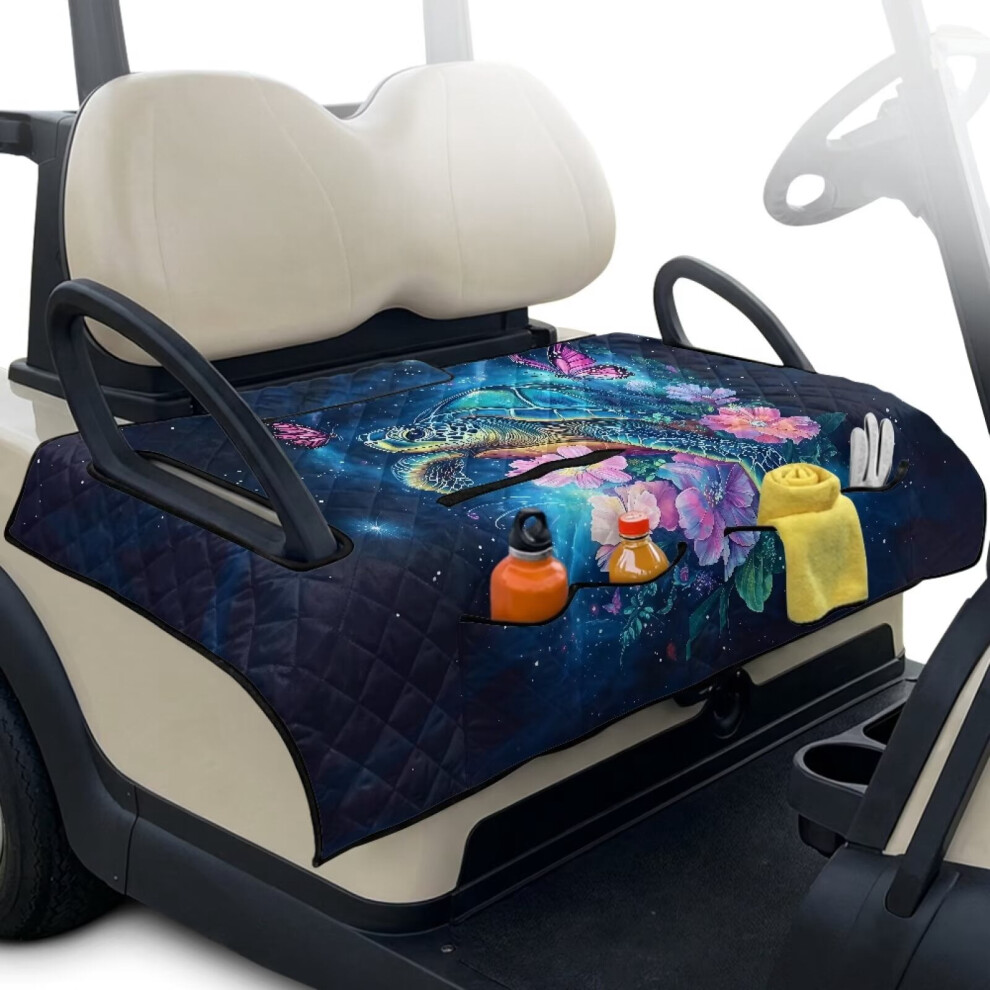 Boho Turtle Golf Cart Seat Covers Â Universal Fit For Ezgo, Yamaha, Club Car & More, Compatible With 2-Person Seats Blue 9399596719337