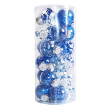 Clear Shatterproof Christmas Ball Ornaments, 24ct Glittering Xmas Tree Baubles Set – Compatible with Standard Tree Hooks