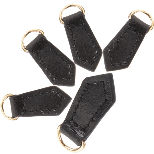 HOMEMAXS 5 Pcs Zipper Tape Pulls Hand-stitched Genuine Leather Tent Replaceable Tabs