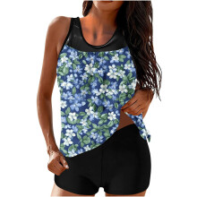 Women's Tankini Set High-Waisted Two-Piece Swimsuit with