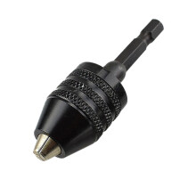 Keyless Drill Bit Chuck Adapter 1/4in Hex Shank Quick Change Converter 0.3-6.5mm Drill Bit 1 Set