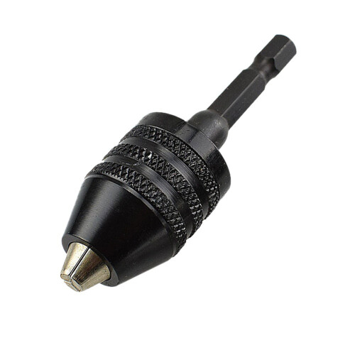 Keyless Drill Bit Chuck Adapter 1/4in Hex Shank Quick Change Converter 0.3-6.5mm Drill Bit 1 Set