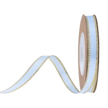 2-Roll 6mm50Yd Light Blue Metallic Glitter Ribbons for Gifts, DIY, Xmas Tree – Compatible with Holiday Crafts