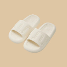 Damesdoucheslippers beige, antislip, sneldrogend en comfortabel.
