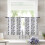 Sheer Curtains Black & White Leaf Design 52x45 Inch Light 1