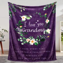 Blanket for Grandma Grandma Birthday from Grandkids I Love You Grandma Soft Throw Blanket Purple 40"x50"