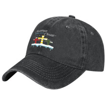 Unisex Retro Washed Christmas Hat,Christmas - Cross Print,Adjustable Sun Hat,Perfect For Christmas New Year Celebrations