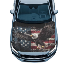 Bald Eagle American Flag Car Hood Cover, All-Season Sun/Rain/Snow/Ice Protection for Most Sedans, SUVs & Trucks – Compatible with Standard Sizes