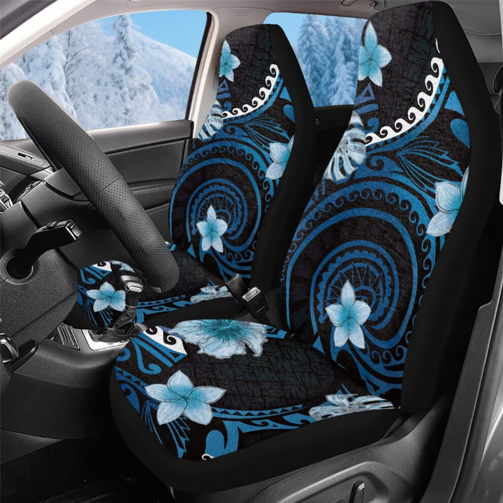 Polynesian Flower Print Car Seat Covers Set Of 2 Universal Coral 9180435727534
