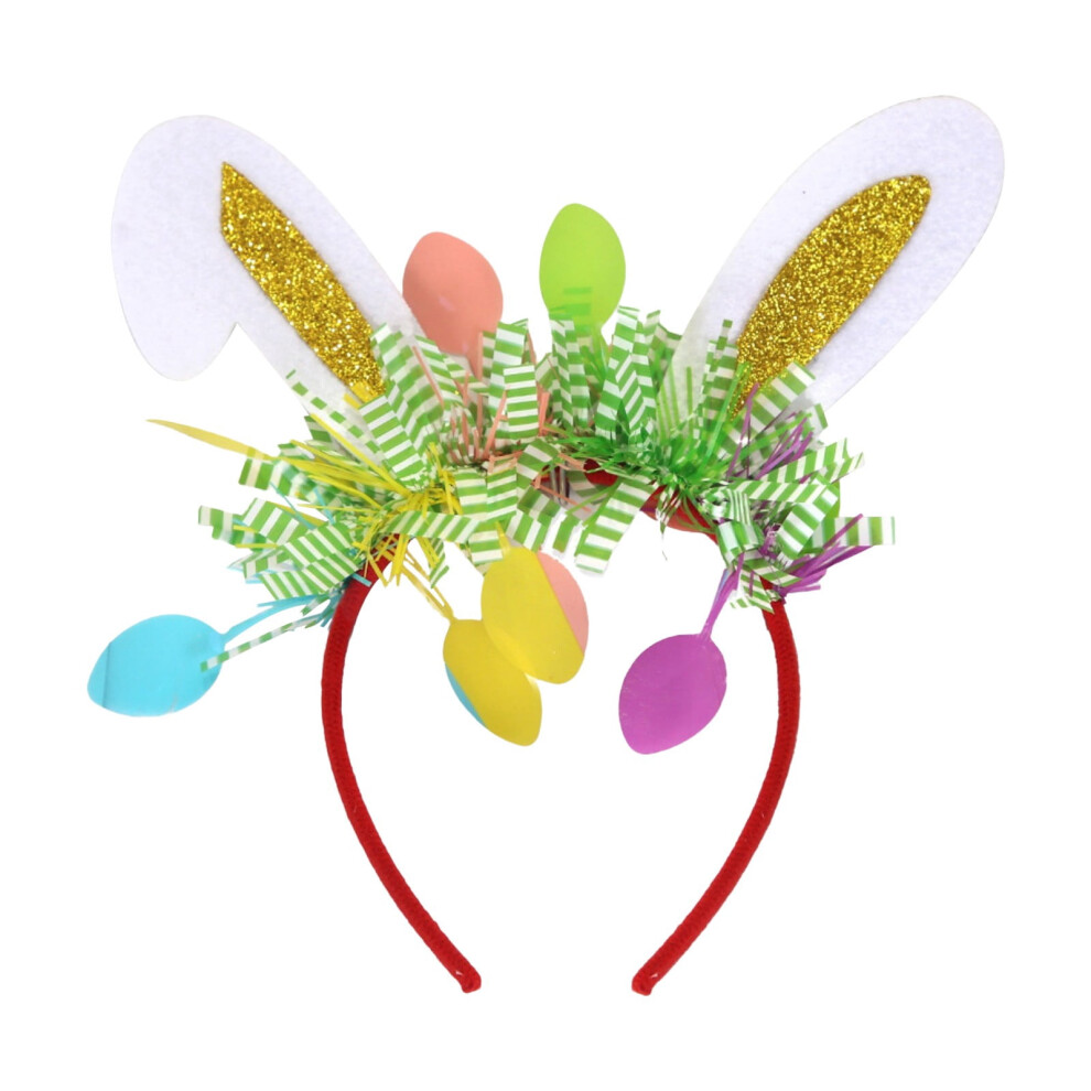 Unisex Easter Headband Ear Hoop Rabbit Headband Colorful Bunny Ribbon Headwear Easter Bunny Hair Accessories For Home Holiday Party Supplies