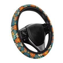 Hippie Flower Steering Wheel Cover 15 inch Elastic
