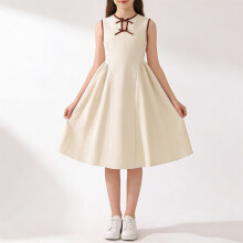 Girls Sleeveless Strappy Dress with Waist Definition for Casual and Comfortable Style