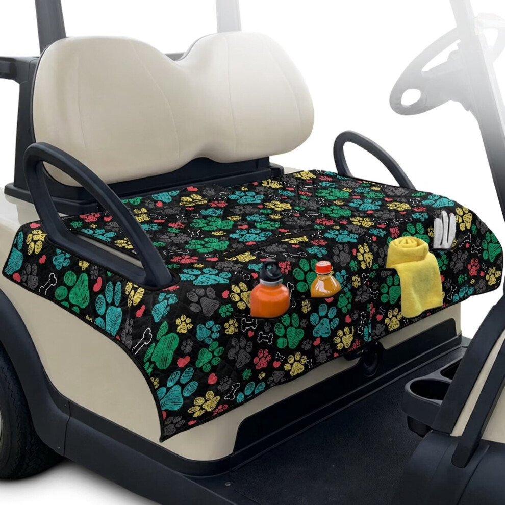 Golf Cart Seat Covers Universal Fit 2-Seat With 4 Pockets 9180435760111