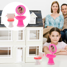 1 Set Dollhouse Bathroom Furniture Mini Wash Basin Plastic Mini House Furniture Assorted Color