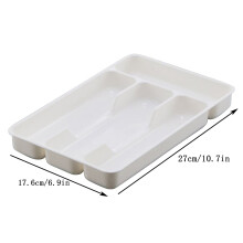 Flatware Storage Tray for Kitchen Cutlery & Accessories – Plastic Drawer Organizer Box, Black (1pc), compatible with standard drawers