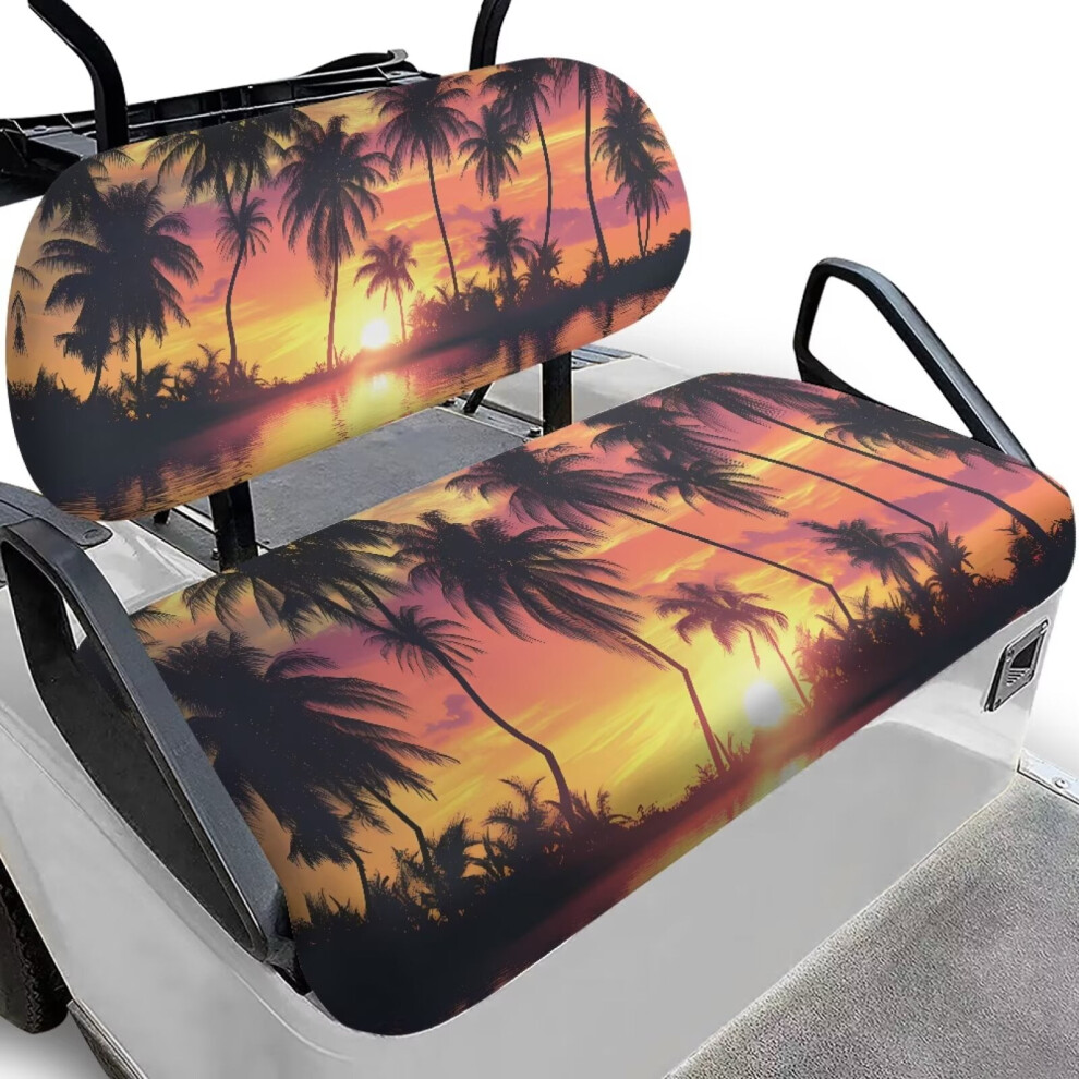 Golf Cart Front Seat Covers Universal Palm Tree Sunset 9087558962166