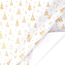 Rouleau de papier cadeau de Noël DAMAI doré à la feuille d'or, 118 pouces