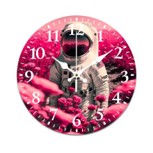 Modern Astronaut Rose Wall Clock – Vintage Mute, Battery-Powered, Compatible with Home, Living Room, Kitchen & Office Decor