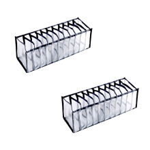 Foldable Mesh Drawer Organizer, 11-Grid Wardrobe Storage Box for Clothes, Pants, Jeans, T-Shirts – Drawer Dividers (2-Pack)