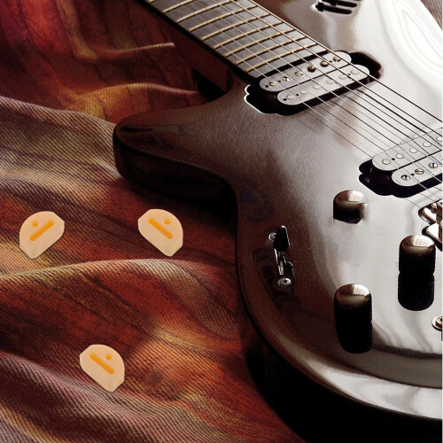 Guitar Bridge Beads Light Yellow 6 pcs