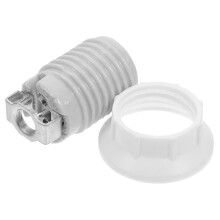 Portalampada E14 bianco, filettatura completa, 1 set