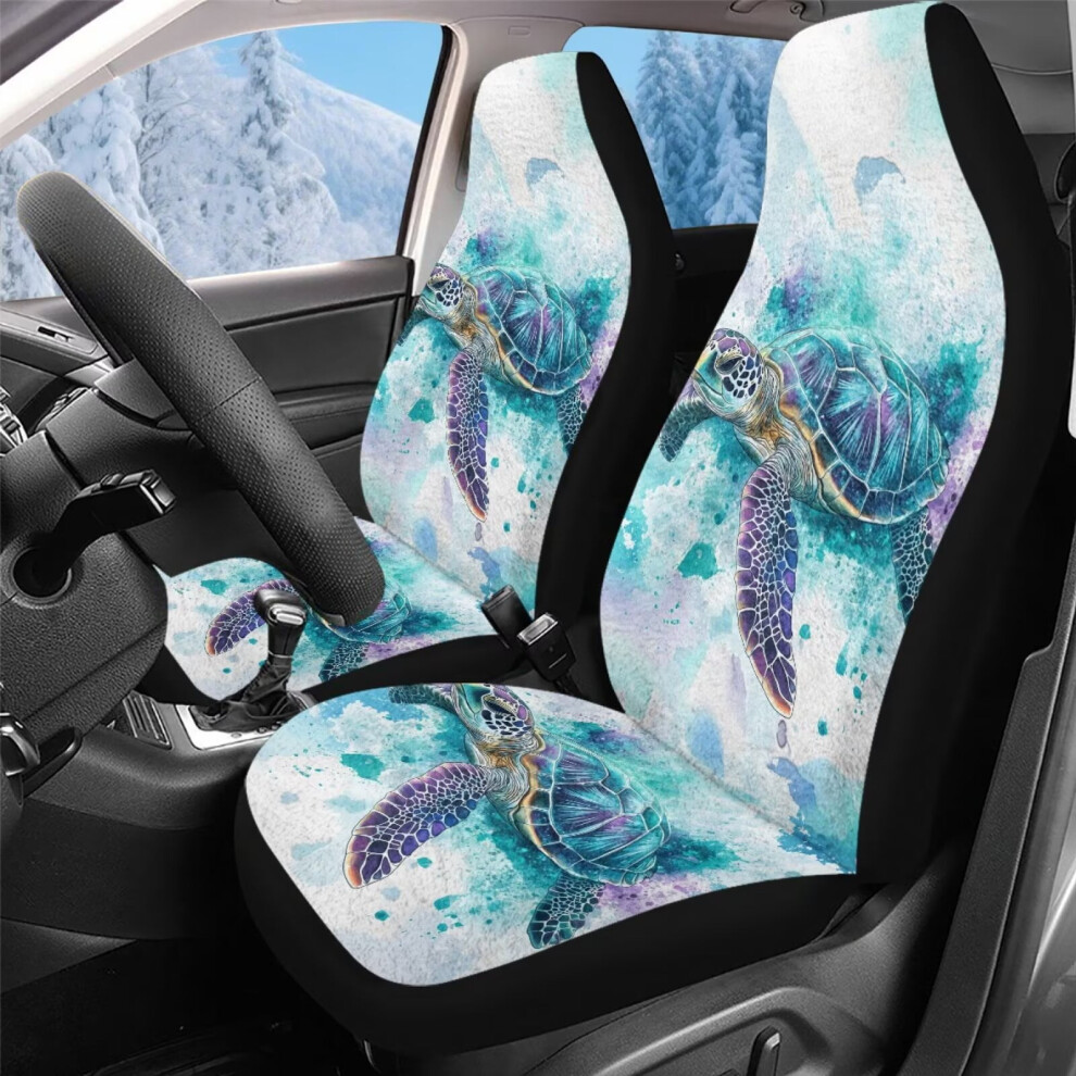 2-Pack Sea Turtle Car Seat Covers For Front Seats Â Easy Install, Compatible With Most Cars Blue 9399596723327