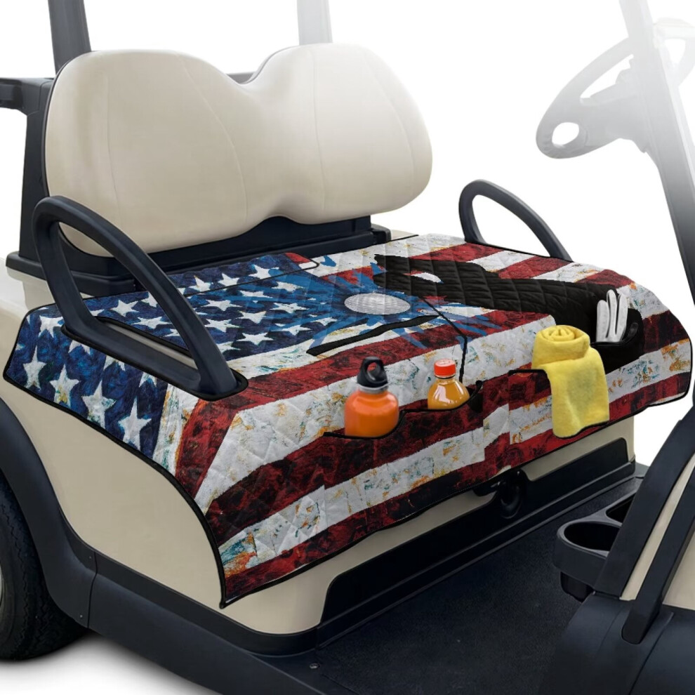 Golf Cart Seat Covers Anti-Slip American Flag Design 9087558933876