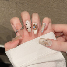 (2237) Rhinestone Cat Eye False Nails, Zero Pressure