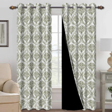 Mizhona Blackout Curtain Set of 2 White Boho Floral 52"x96"