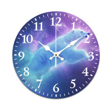 Dream Polar Bear Retro Wall Clock – Mute, Battery-Powered, Compatible with Home, Living Room, Kitchen & Office Decor