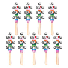 9Pcs Hand Jingle Bells Christmas Musical Instrument Sleigh Bells Decor For Celebrations