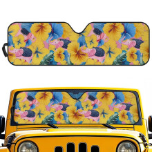 Hibiscus Elephant Windshield Sun Shade for Jeep Wrangler