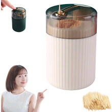 Pop-up Auto Toothpick Dispenser – Portable, 80-Capacity, Press-to-Dispense, Ideal for Meals, Picnics & Fruit