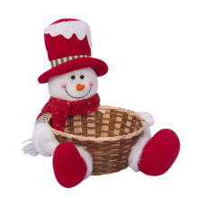 DAMAI Christmas candy basket snowman rattan bowl 1 piece