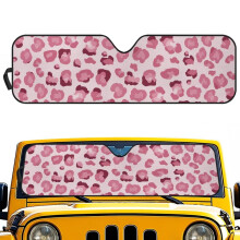 Foldable Pink Leopard Windshield Sun Shade Aluminum Foil
