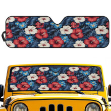 Boho Hibiscus Windshield Sun Shade for Jeep Wrangler JL and