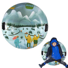 Inflatable Snow Sled Circle with Handles, Thickened Ski