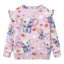 Toddler Ruffle Sleeve Fall Cute Elephant Sweatshirt Cute Kids Pullover Hoodie 3-4T Casual Pullover Sweater Tops Athletic T-Shirts Blouse for Girls