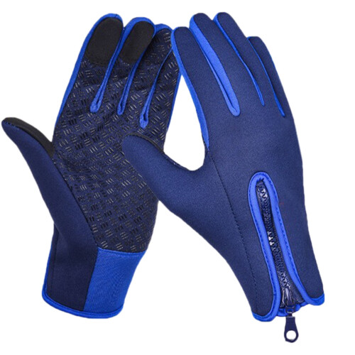 Winter Gloves Waterproof Windproof Touchscreen Blue S