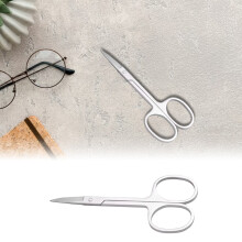 Stainless Steel Facial Scissors (3.5"), 3Pcs Multi-Color Grooming Set for Eyebrows, Nose, Mustache & Eyelashes