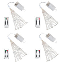 Tündérfények 120 LED-es elemes, vízálló, 4 darabos csomag