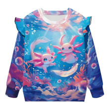Toddler Sweatshirt Ruffle Shoulder Underwater Salamander