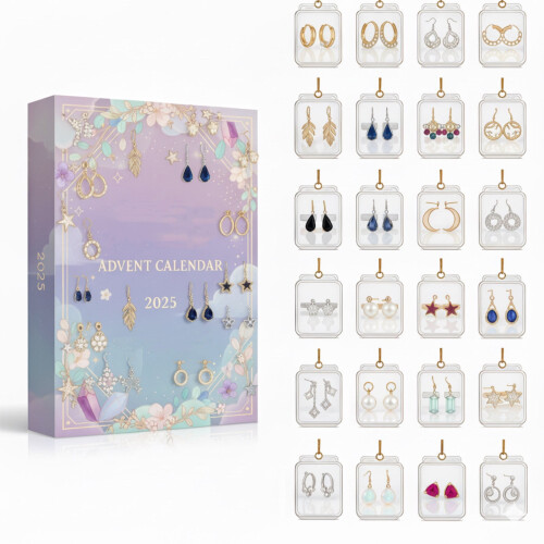 Calendrier de l'Avent 24 jours - Boucles d'oreilles de Noël DAMAI